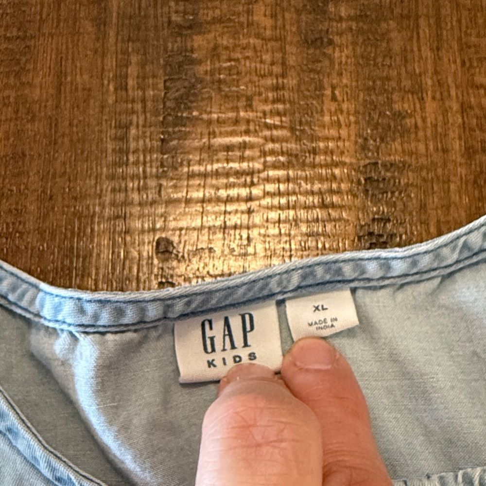 Gap light wash denim Sleeveless Kids Dress - Picture 2 of 4
